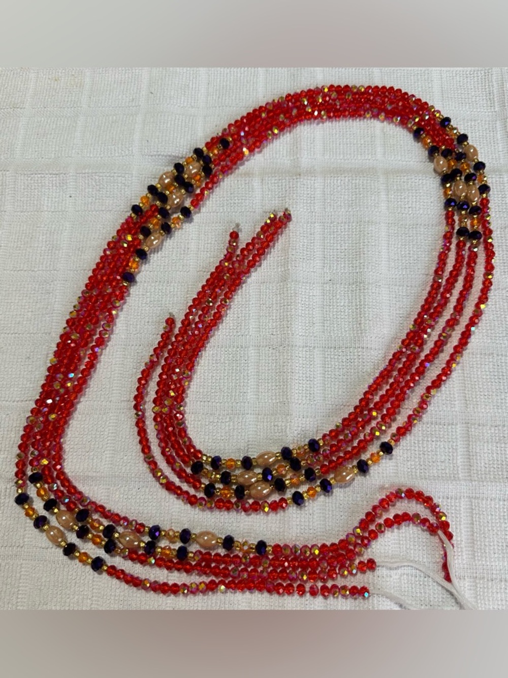 African Waist Beads. Handmade Authentic (Made In Africa) Length Approx. 45"- 50" - Picture 12 of 14